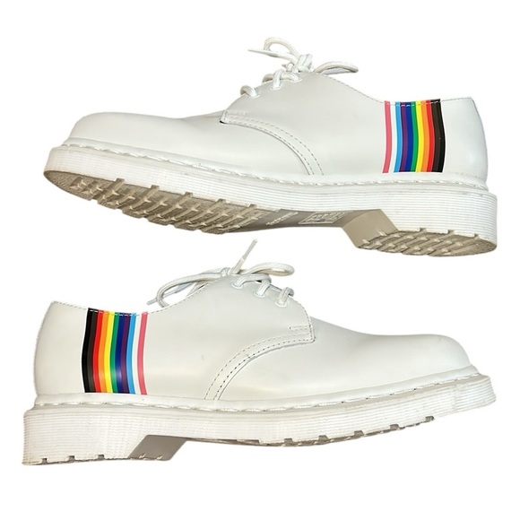 Dr Martens 1461 FOR PRIDE SMOOTH LEATHER OXFORD SHOES White sz men’s 7 Women’s 8 - Picture 1 of 16